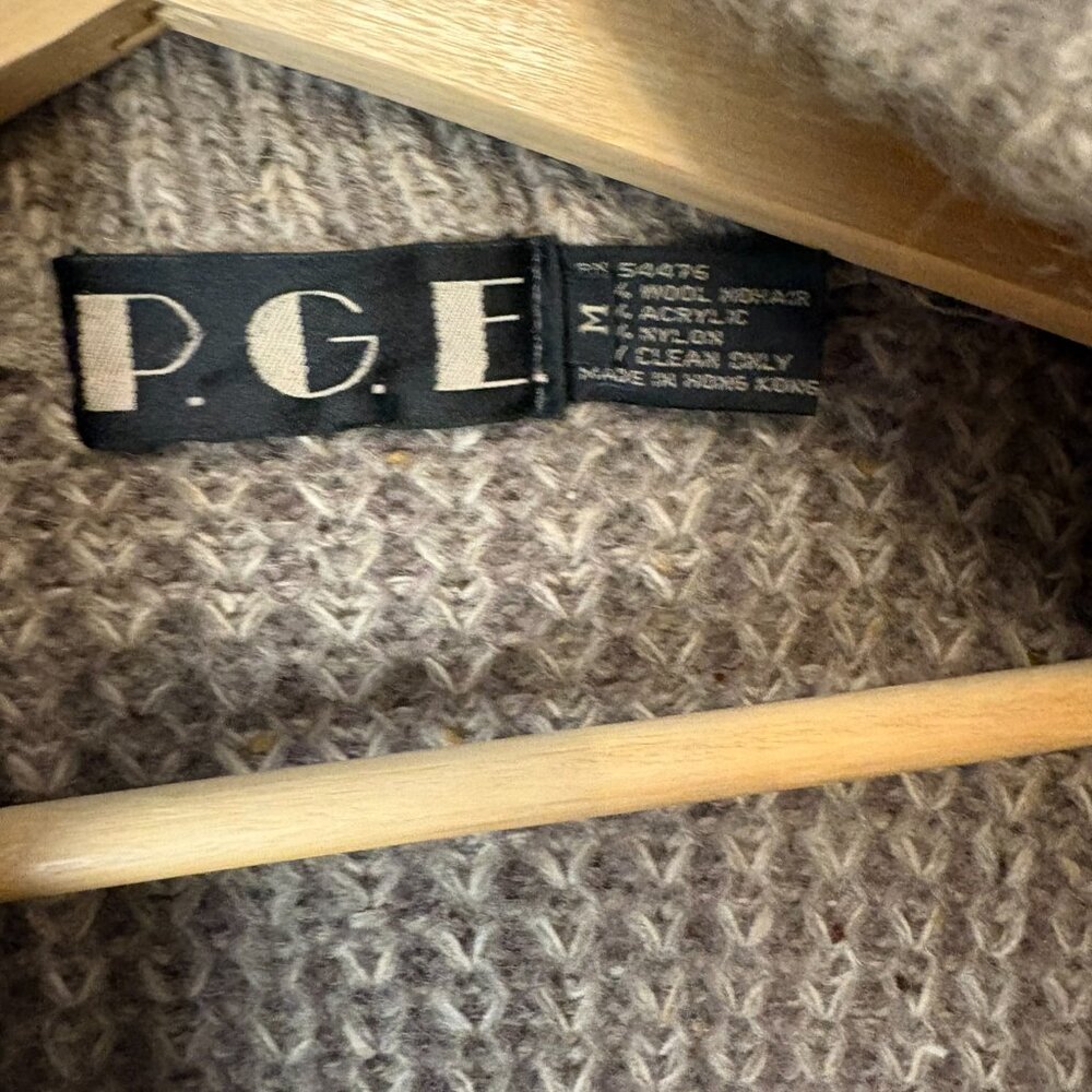 Vintage P.G.E. Wool Mohair Sweater Oatmeal Womens Small Grandmacore Cottagecore - Picture 3 of 10